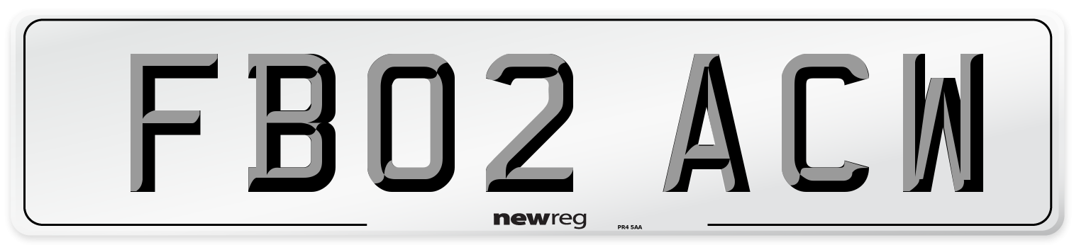 FB02 ACW Number Plate from New Reg